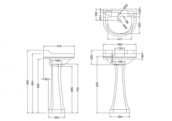 Edwardian Round Basin and Regal Pedestal